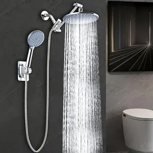Rainfall Shower System with Handheld Spray, High Pressure Adjustable Shower Head with Extension Arm, Handheld Showerhead Set, Bathroom Shower Equipment