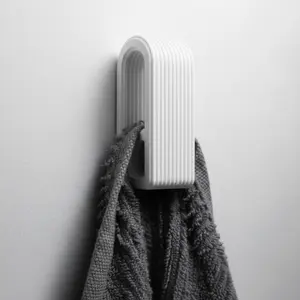 Minimalist Wall Holder for Hand Towel and Dish Cloth | Kitchen Bathroom Organizer 2 Pack