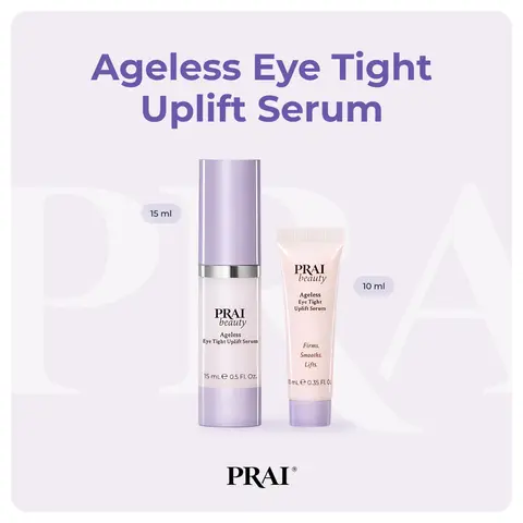 PRAI Beauty Ageless Eye Tight Uplift Serum - Instant Lifting & Tightening for Brows & Eyelids - Idealift, Nulastic Silk, PRAI Oil - Smooth Fine Lines & Brighten the Eye Area - Dramatic Lift & Youthful Look Skincare Tightening Smooth Radiance Moisture