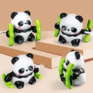 Cute Panda Wind-Up Toy 4 Styles Skateboard Jump Rope Hula Hoop Bamboo Lifting Interactive Toys Adorable Novelty Trendy Gift for Panda Lovers Kids