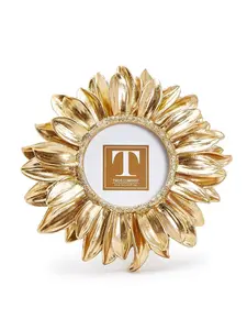 Golden Glow Resin Picture Frame - 3x3 Inch Sunflower Design in Luxurious Gold Resin for Memories & Gifting