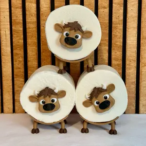 Highland Cow Toilet Paper Holder: Funny Bathroom Decor Set