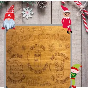 Wood Cookie Tray for Santa - Perfect for the Holidays sign gift