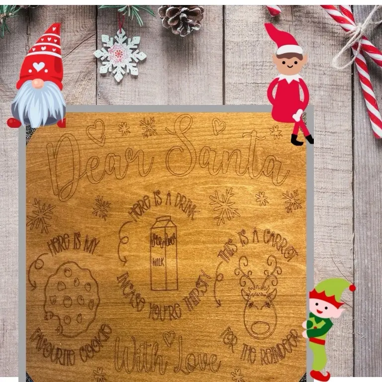 Wood Cookie Tray for Santa - Perfect for the Holidays sign gift