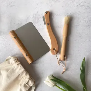 Bread Baking Tool Set 2nd Edition, Bread Lame, Dough Scraper, Multi Use Brush, Utensils Bakeware