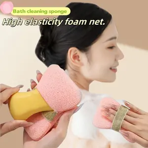 1 cleaning sponge that can hold soap - soap bag - bath sponge - bath ball - scrubbing towel - super soft scrubbing sponge / rich foam, suitable for home bathrooms and shower accessories / cleaning tools / soap box / soap cleaning tools / foam net / bath b
