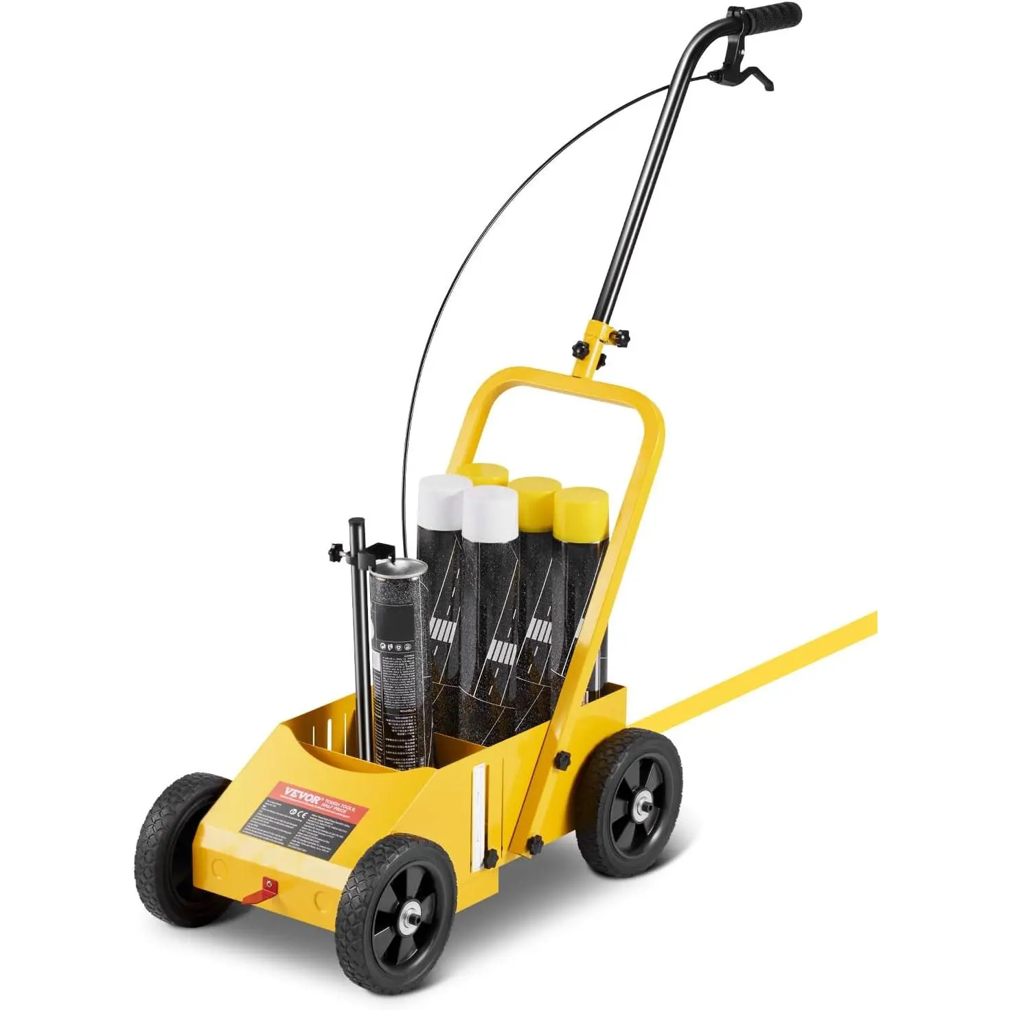 VEVOR Striping Line Marking Machine, Heavy Duty Parking Lot Striping Machine with Adjustable Width, Compatible with Professional Inverted Striping Spray Paint, for Roads, Sports Field, Yellow