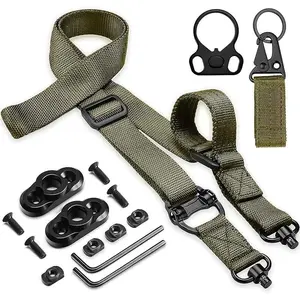 Rifle Sling 2 Point Sling Quick Adjust with QD Sling Swivels, 2 PCS QD Sling Mount, Rifle Straps with Fast Adjust Thumb Loop