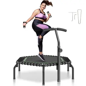 54.5" Mini Fitness Trampoline Adults Indoor Exercise Rebounder with Handle