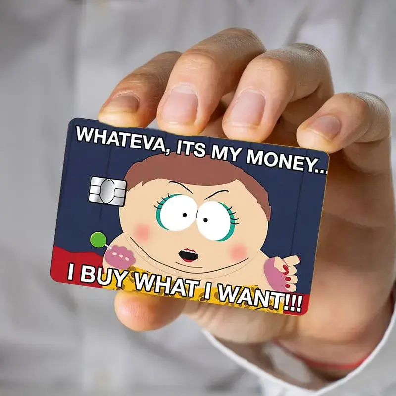 Funny Quote Credit Card Skin, Cute Cartoon Vinyl Card Sticker, Waterproof Credit Debit Card Cover, Novelty Card Wrap