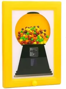 Home Essentials,handy Candy Frame,Candy Dispenser Wall Mounted Picture Frame, for candy, nuts, dog and cat treats. Hang it on the wall or place it on a table (Yellow)