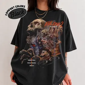 Evil De@d 2 Shirt, Ash Williams Horror Graphic Tee, Cult Classic Zombie Comedy T-Shirt, Retro Cabin in the Woods Horror Shirt, Deadite Slayer Fan Apparel, Vintage Horror Movie Gift for Men Women, Comfort Colors Tee