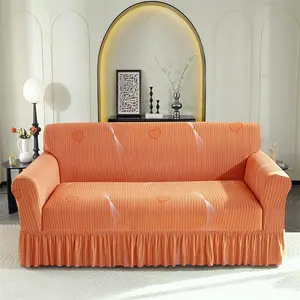 Striped Pattern Sofa Cover, 1 Count Dustproof Sofa Slipcover, Sofa Protector for Home Living Room Hotel Dormitory