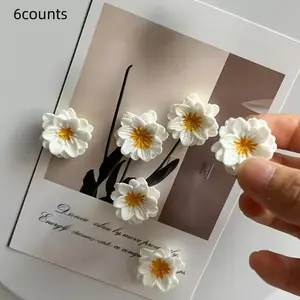 6 Piece Resin Sunflower Refrigerator Magnets, Cute Creative Magnetic Stickers Refrigerator Decorating Magnet for Home Kitchen Decoration, Higher End Fridge Magnets, Decorative Fridge Magnets Set