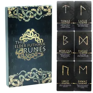 Norse Runes Cards Set of 26, English Message Cards for Insight & Clarity, Ideal for Beginners, Party, Gift Choice, Party Game Cards