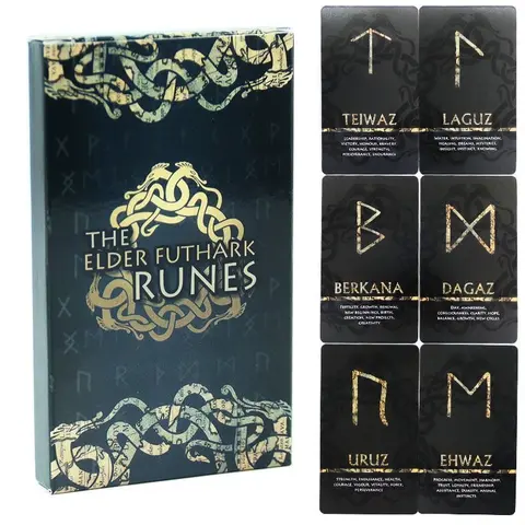 Norse Runes Cards Set of 26, English Message Cards for Insight & Clarity, Ideal for Beginners, Party, Gift Choice, Themed Card Game, Party Game Cards, Card Games, Card Games for Teens, Card Game Sets