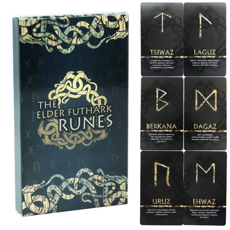 Norse Runes Cards Set of 26, English Message Cards for Insight & Clarity, Ideal for Beginners, Party, Gift Choice, Themed Card Game, Party Game Cards, Card Games, Card Game Sets