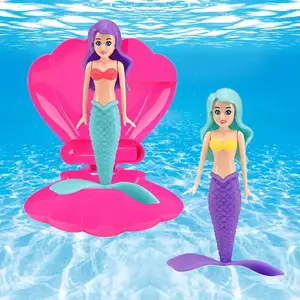 3 Counts Girls Mermaid Pool Toys Set, Multi-Piece Summer Pool Party Favors, Underwater Bath Toys for Kids Age 3-6, Birthday Party Supplies