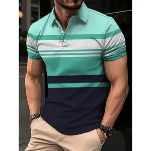 Men's Regular-Fit Solid Texture Polo Shirt - Lightweight Short-Sleeved, Casual Sports Style, Suitable for Casual Wear, Spring/Summer Collection