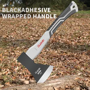 A high-carbon steel outdoor axe, versatile camping tool with a non-slip, shock-absorbing nylon fiber handle. Ideal for chopping firewood while camping, suitable for gardening and tree pruning. Perfect for outdoor kitchens