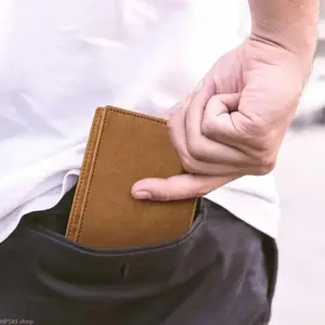 Custom Leather Front Pocket Wallet, Ultra Slim Rfid Bi Fold Design, Simple Credit Card Holder for Men as Personalized Gift Between Family Members