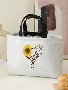 Heart Pattern Handbag Insulated Portable Reusable Tote Lunch Bag, Women's Casual Shoulder Bag, Large Capacity Picnic Food Drink Bag, All Seasons, Valentine's Day Gift