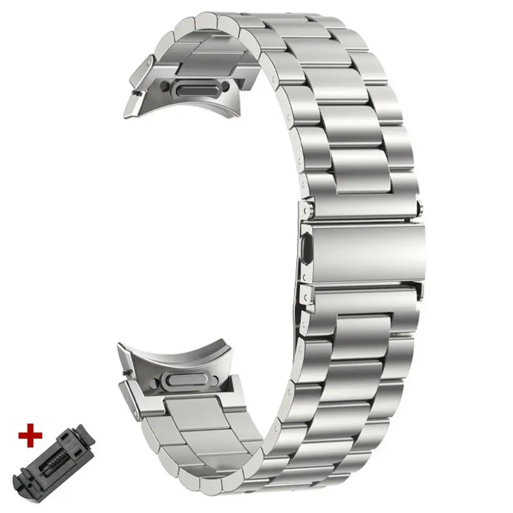 Stainless Steel Watch Band, Replacement Watch Band for Samsung Galaxy Watch 7/6/5/4 40mm 44mm, Galaxy Watch 6 Classic 43mm 47mm, Watch 5 Pro 45mm, Smart Watch Straps, Wearable Accessories