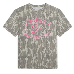 Pink Combat Waterfowl Bottomland Washed Out Mossy Oak Camo Cotton T Shirt, Men’s Camo Hunting Tee, Lightweight Outdoor Shirt | Deer Forest Graphic T-Shirt for Men, Gift for Fan, Father's Day, Mother's Day