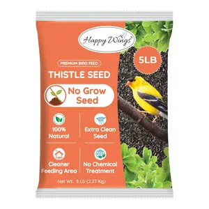 Happy Wings Nyjer/Thistle Seeds Wild Bird Food - 5 Pounds I No Grow Seed I Bird Seed for Wild Birds