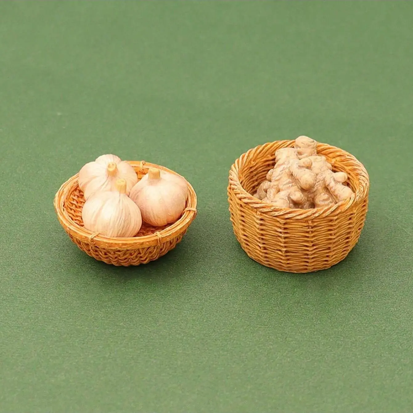 Miniature Ginger Garlic Set for Dollhouse, 8-Piece Lifelike Realistic Farm Food Models, Perfect Kitchen & Supermarket Scene Decorations