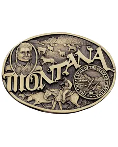 Montana Silversmiths Unisex State Heritage Attitude Belt Buckle - 60811Mtc