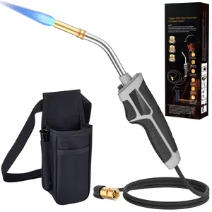 Propane Torch Kit,Mapp Gas Torch with Included Holster,Trigger Start 5' Long Hose,Adjustable Flame Torch Kit,Soldering Torch for Welding Soldering Brazing