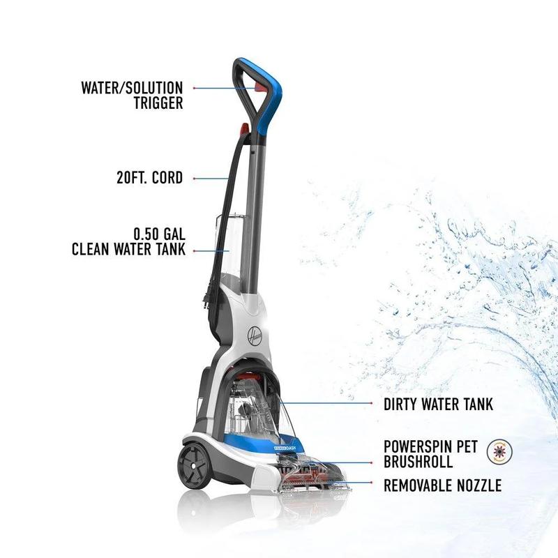 Hoover Powerdash Pet Compact Carpet Cleaner Machine for Small Spaces, Lightweight and Efficient Cleaning Solution for Carpets and Rugs, Model FH50710CN