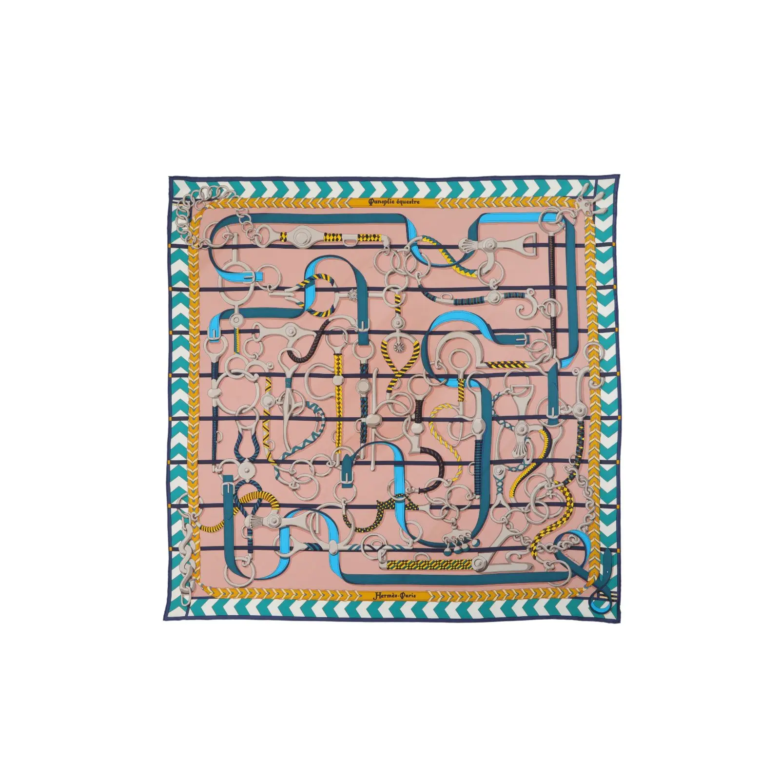 Pre-owned HERMES Colorblocking Silk ScarfP225889389