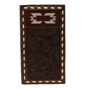 Nocona® Men's Southwestern Buck Lacing Brown Rodeo Wallet N500038002