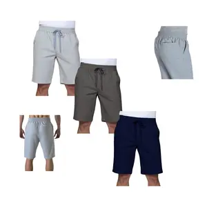 3 Pack Mens Elastic  Workout Gym Joggers 3/4 Shorts Summer Casual Sweat Short Pants with Pockets  13OZ