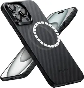 PITAKA iPhone 16/15/14/13/12 series case Compatible with MagSafe, Thin & Light with a Caseless Feel, 1500D Aramid Fiber [Tactile Woven Case/Ultra-Slim Case]