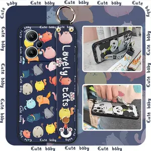 Waterproof Anti-knock Phone Case For OPPO K10 Pro 5G Kickstand Wristband protective Durable Wrist Strap Soft case Fashion Design Silicone Cartoon Back Cover Shockproof Anti-dust