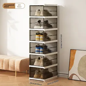 Foldable Shoe Box Organizer, Transparent Storage Solution, Durable & Convenient Design, Ideal for Organizing Shoes