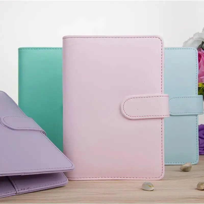 Macaroon Color PU Leather DIY Binder Set - A5/A6 Sizes, Kawaii Design, School Photocard Collector Book, Diary Agenda Planner, Bullet Journal Cover, Festive Stationery Gift, Diy Set