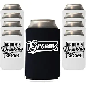Groom and Groomsmen Can Coolers - Groom's Drinking Team  Can Coolers for Bachelor Party and Wedding Gifts
