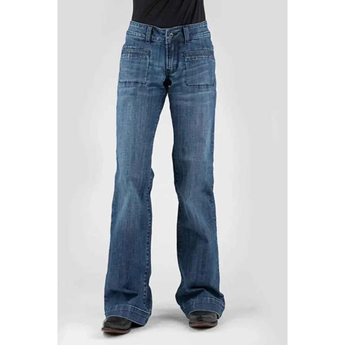 Stetson 214 Trouser Fit Flare Leg (Medium Wash) - Women's Jeans