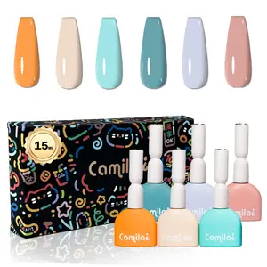 Summervibes Camila 6PCS Gel Nail Polish Set, 15ml Macaron Pastel Colors, HEMA-Free & TPO-Free UV Gel, Long Lasting Soak Off Nail Kit for DIY Manicure