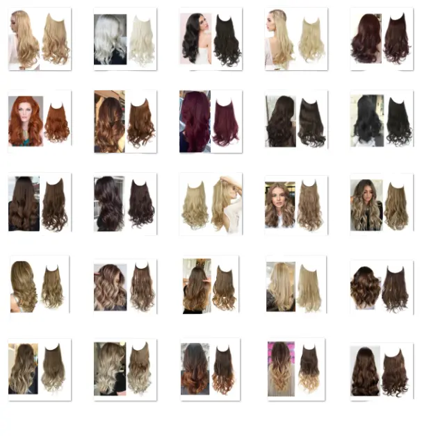 Halo Extension Long Curly Hair Matte High-temperature Fiber Invisible Wire Fishing Line Wig Set bundles