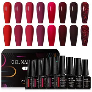 Classic Fashion-forward Colorful Gel Nail Polish Set, 8 Counts/set Semi Permanent Soak Off UV Gel Nail Art for Manicure Nails Salon