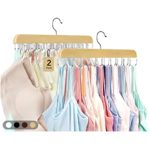 Bra Hanger for Closet, Tank Top Hangers 2 Pack w/20 Hooks Holds 40 Bras, Capacity Foldable  Space Saving Hanger, 360?Rotating Closet Organizers and Storage for Dorm & Apartment