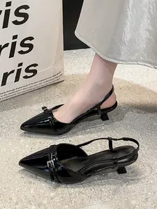 Women's Elegant Stylish Classy Rhinestone Stiletto Heeled Shoes, Pointed Toe Slip-On Pumps, Breathable Textile Material, Perfect for Dresses, Elegant Party Shoes, Footwear