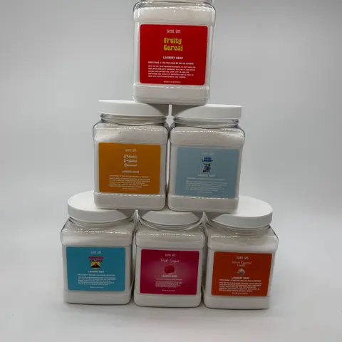 SCENT SZN 32 oz Powder Laundry Fragrance Detergent, Coconut Milk Eucalyptus Fruity Scent (Pineapple, Blueberry) Household Soap with Sodium Hydroxide for Home Care Household Items, Clean Non Toxic Ingredients