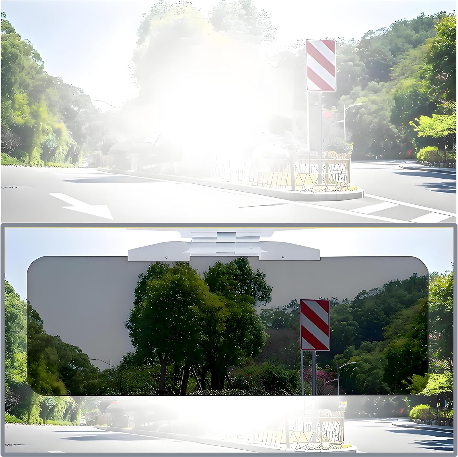 Car Visor 2 in 1 Day and Night Anti-Glare, Automobile Sun Anti-UV Block Visor, Non Glare Anti-Dazzle Sunshade Mirror Goggles Shield for Driving Goggles, Windshield Visor (Two Color 1 Pack)