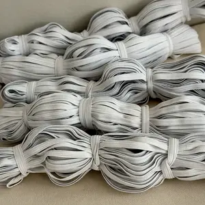 Ultra-Stretchy 8mm Flat Elastic Band for Scrunchies High Elasticity Durable Hair Tie Cord 1:4 Stretch Ratio Thick Long-Lasting for DIY Hair Accessories Sewing Crafts and Scrunchie Repair Kits